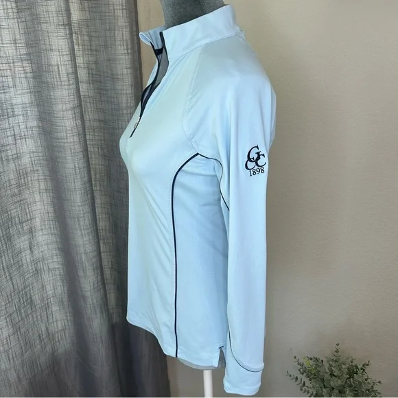 PETER MILLAR Women's  UPF 50+ Sun Protection 1/4 Zip Pullover XS Navy Blue Golf - Picture 2 of 16